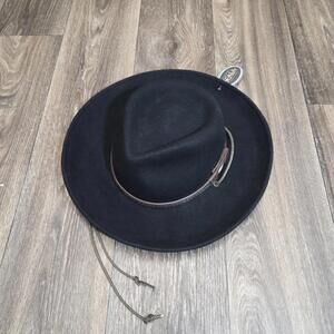 Scala BLACK  Mens 100% Wool Hat FOUR SEASONS FELT Crushable NWT